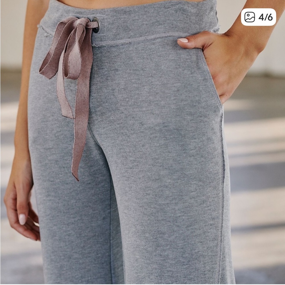 Free People Movement Sweet Flow Ruffle Pant Gray - Picture 4 of 11